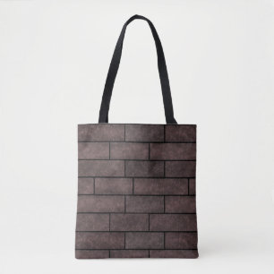 Tote Bag Briques en pierre sans couture couleur gris brun i