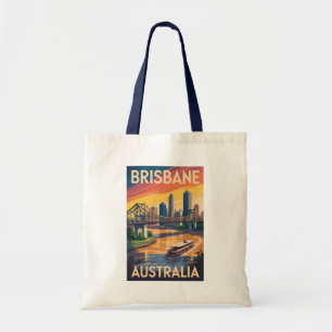 Tote Bag Brisbane Australie Illustration Art de Voyage Vint