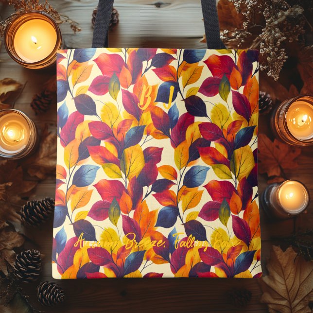 Tote Bag Brise d'automne avec feuilles d'automne vibrantes (Créateur téléchargé)