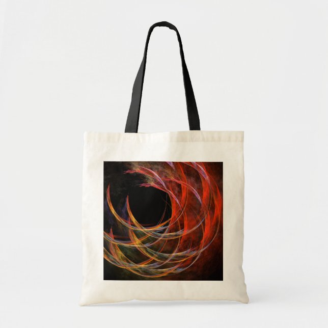 Tote Bag Briser le Cercle Vortex de Feu Art Abstrait (Devant)