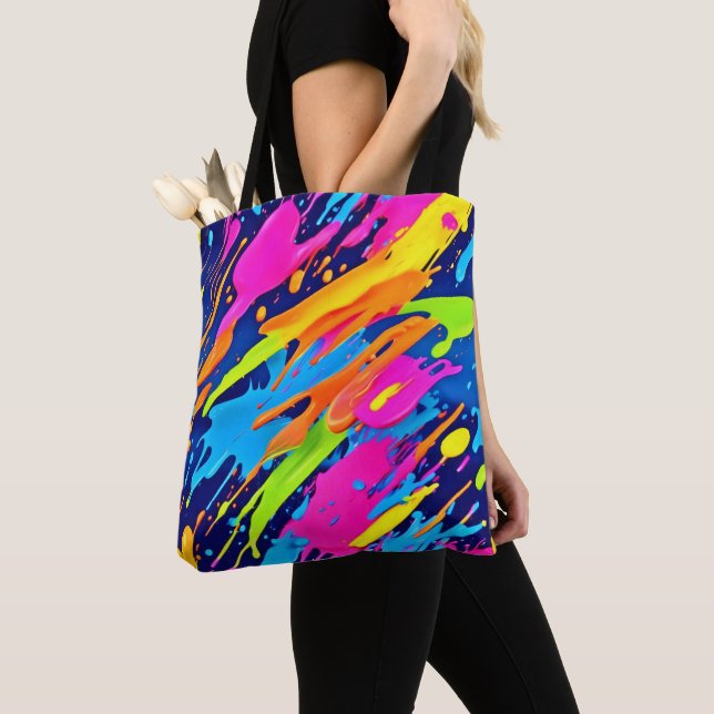 Tote Bag Brochures en néon Abstrait (De près)