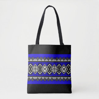 Tote Bag Broderie bleue