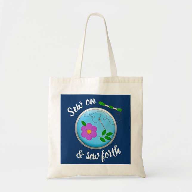 Tote Bag Broderie d'image à coudre et à poursuivre (Devant)