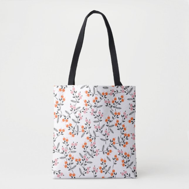 Tote Bag Broderie main motif sans couture avec libre (Devant)