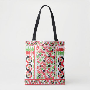 Tote Bag Broderie palestinienne Tatreez design imprimé