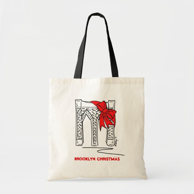 Tote Bag Brooklyn Bridge Noël New York (Devant)