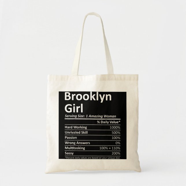 Tote Bag BROOKLYN GIRL NY NEW YORK Funny City Home Roots US (Devant)