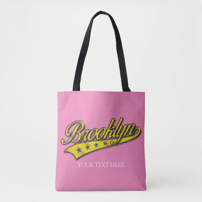 Tote Bag Brooklyn Gold Swoosh Design Modèle (Devant)
