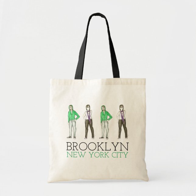 Tote Bag Brooklyn Hipster New York City NYC Hipsters Fourre (Devant)