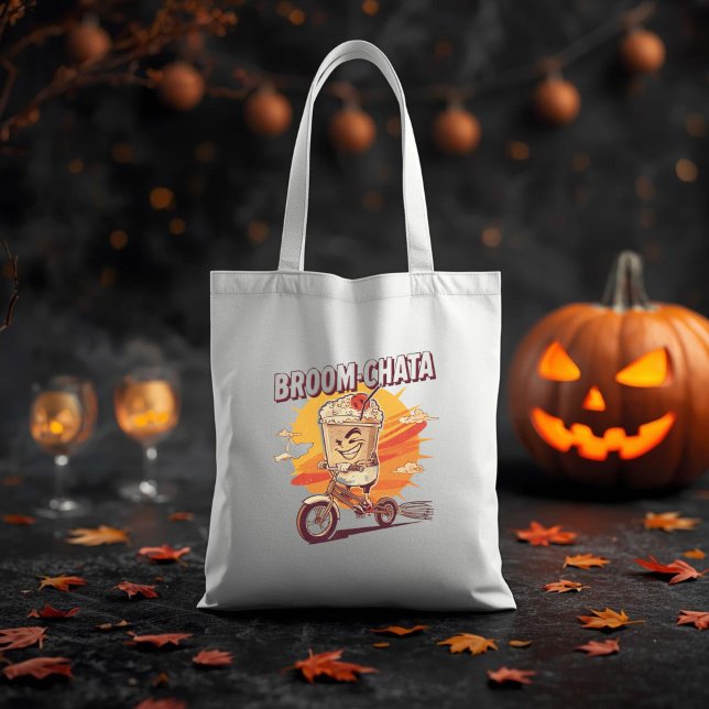 Tote Bag Broom-chata Funny Halloween Cocktail Pun (Créateur téléchargé)