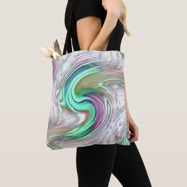 Tote Bag Brosse à courbe en S numérique "sous la glace" (De près)