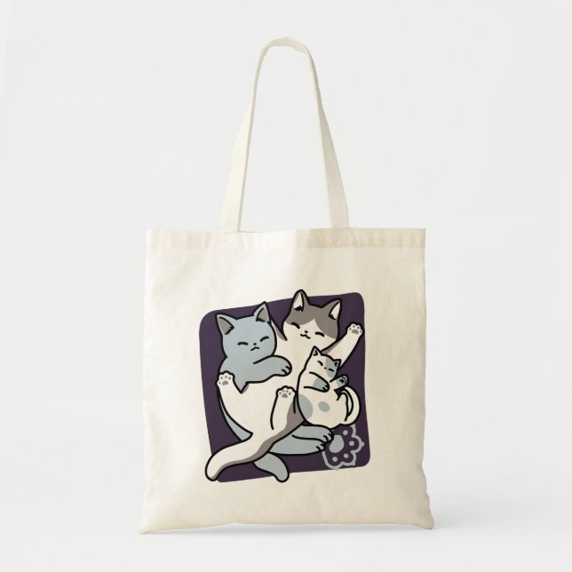 Tote Bag Brosse à lait - Chats à couchage mignon (Devant)