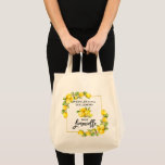 Tote Bag Brosse Script Aquarelle Citrons Limoncello Épiceri<br><div class="desc">Brosse moderne Script Aquarelle Lemons Quand La Vie Vous Donne Lemons Faire Limoncello Sac fourre-tout d'alimentation</div>