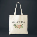 Tote Bag Brosse Script rose blanc Floral Mère de la chambre<br><div class="desc">Brosse moderne tendance Script Aquarelle rose Blush blanc floral Mère du Sac fourre-tout de chambre</div>