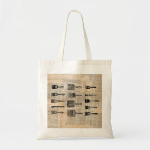 Tote Bag Brosses à peinture Vintages Paint Brush Newspaper