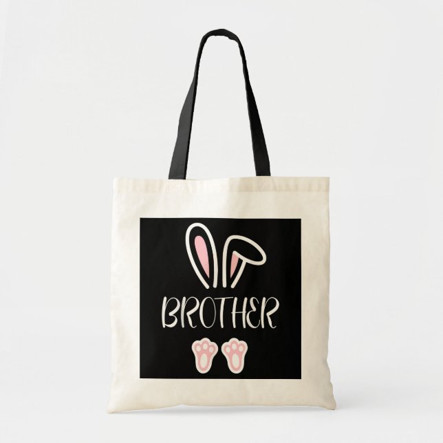 Tote Bag Brother Bunny Pâques jour papa maman Matching Coup (Devant)
