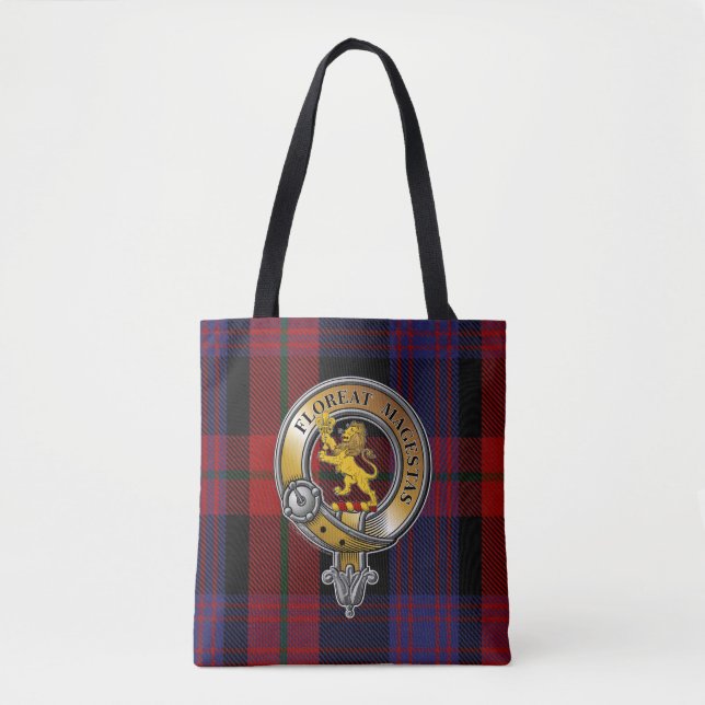 Tote Bag Broun Tartan & Badge (Devant)