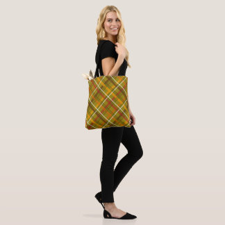 Tote Bag Brown and Yellow Scottish Tartan Plaid Print