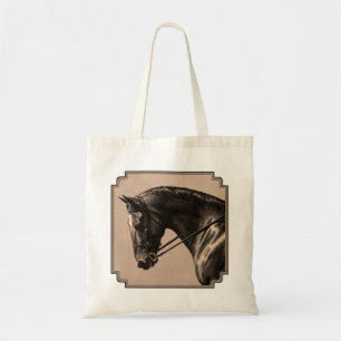 Tote Bag Brown Bay Oldenburg Horse Portrait Sepia