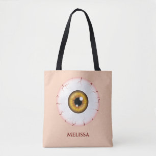 Tote Bag Brown Cartographie Eyeball Bloodshot Halloween Eye
