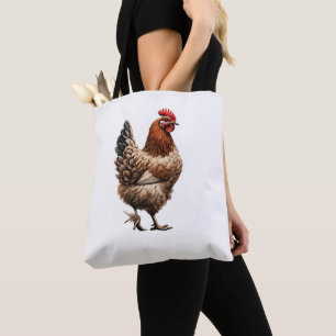Tote Bag Brown Country Chicken Farm Barnyard Kitchen
