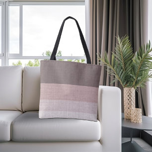 Tote Bag Brown et beige rayé,