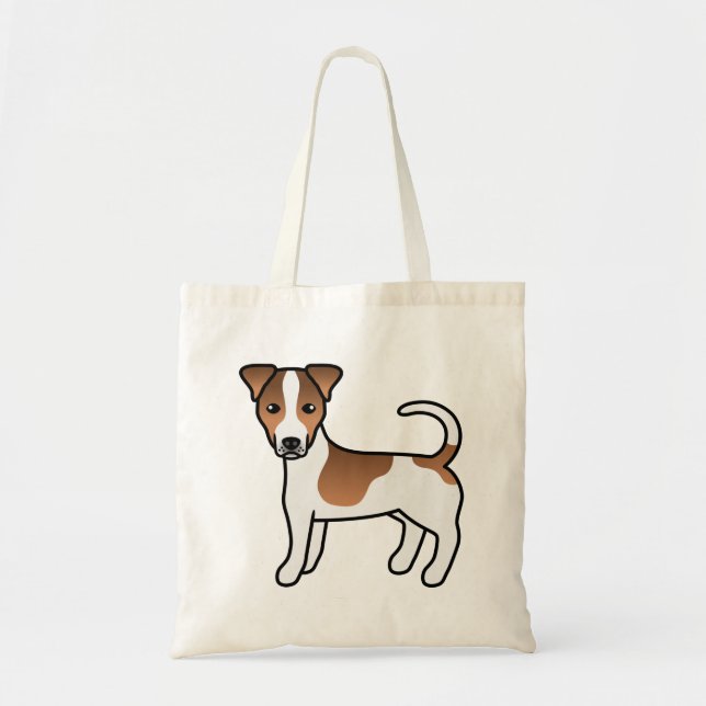Tote Bag Brown Manteau lisse Jack Russell Terrier Cartoon C (Devant)