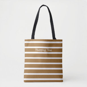 Tote Bag Brown rayures neutres de sucre
