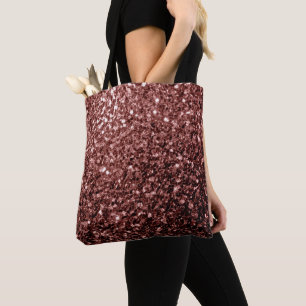 Tote Bag Brown rouge faux Parties scintillant scintille