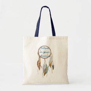 Tote Bag Brown Turquoise Dream catcher aquarelle