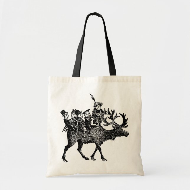 Tote Bag "brownie" montant le renne (Devant)