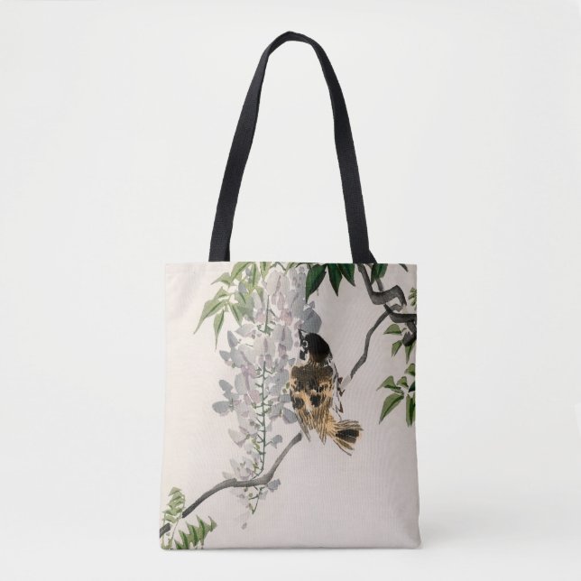 Tote Bag Bruant sur une branche par Kono Bairei (Devant)