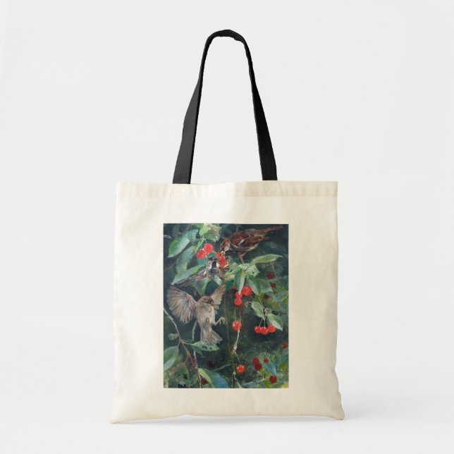 Tote Bag Bruants dans un cerisier, Bruno Liljefors (Devant)