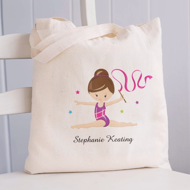 Tote Bag Brunette Gymnaste Personnalisé (Créateur téléchargé)