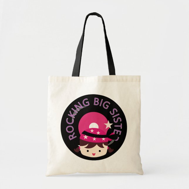 Tote Bag Brunette Rocking Big Sister (Devant)