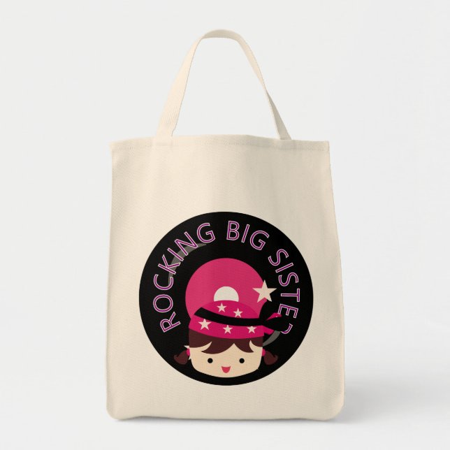 Tote Bag Brunette Rocking Big Sister (Devant)