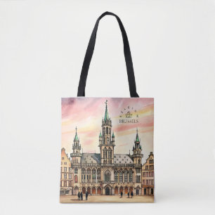 Tote Bag Bruxelles Belgique Aquarelle Grand Palais