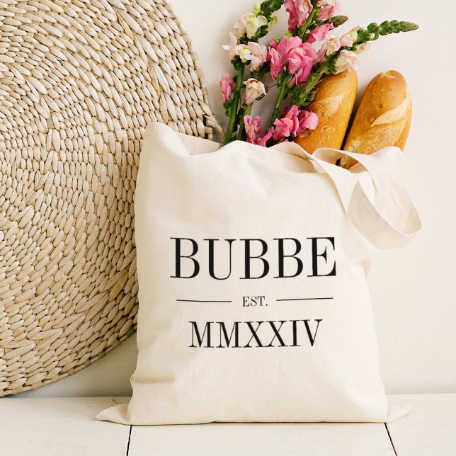 Tote Bag Bubbe Roman Numeral Année Créée (Créateur téléchargé)