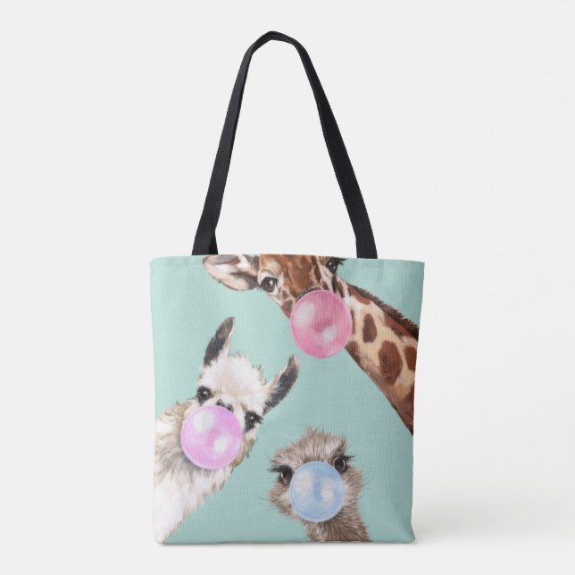 Tote Bag Bubble Gum Gang en vert  (Dos)