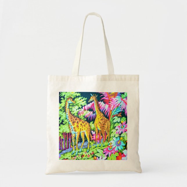 Tote Bag Budget BagTote de jungle de girafe (Devant)
