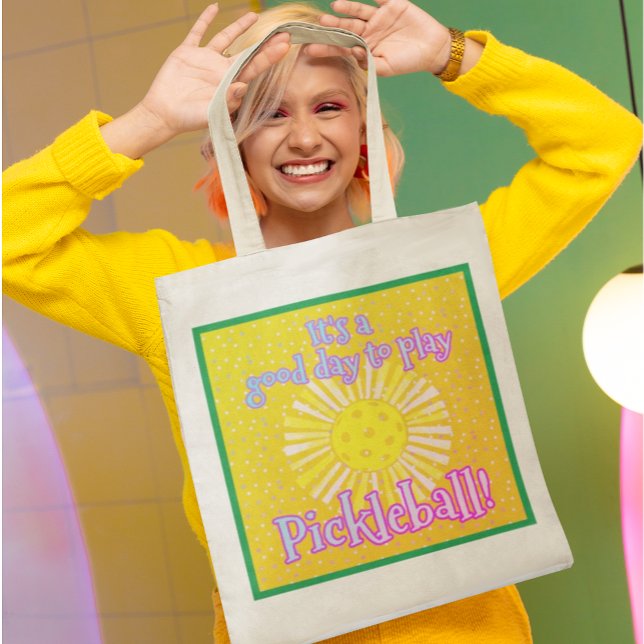 Tote Bag Budget Bonne Journée Pour Jouer Au Pickleball (Very fun pickleball tote bag!)