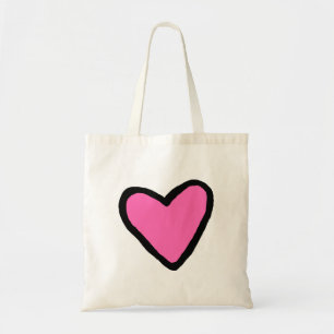Tote Bag Budget Coeur rose Fourre-tout