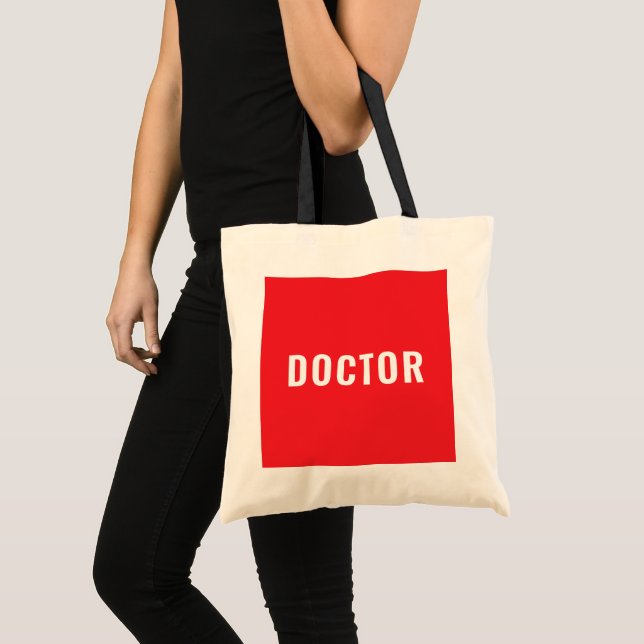 Tote Bag Budget de déclaration de texte de DOCTEUR personna (Devant (produit))