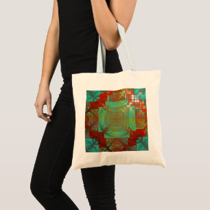 Tote Bag Budget de fusion chromatique rouge et vert Fourre-
