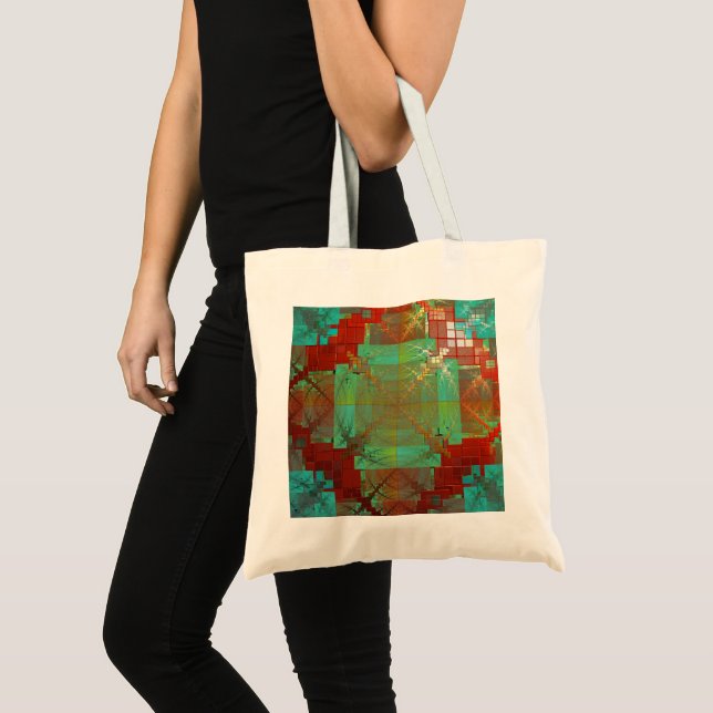 Tote Bag Budget de fusion chromatique rouge et vert Fourre- (Devant (produit))