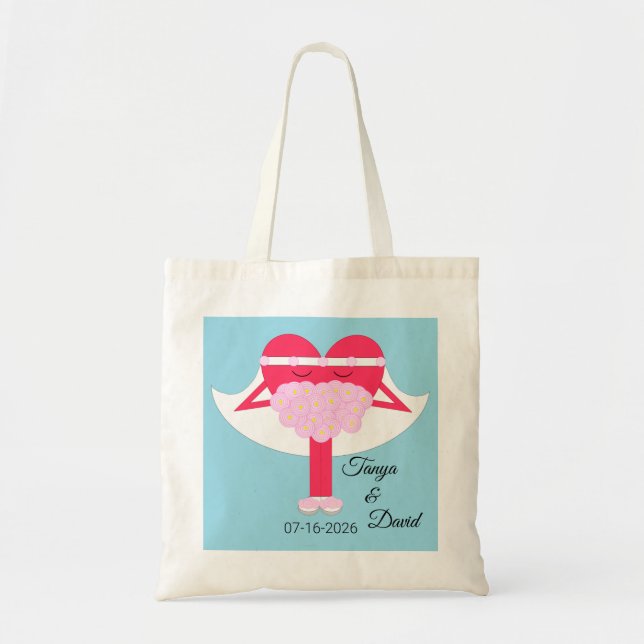 Tote Bag Budget du mariage du coeur (Devant)