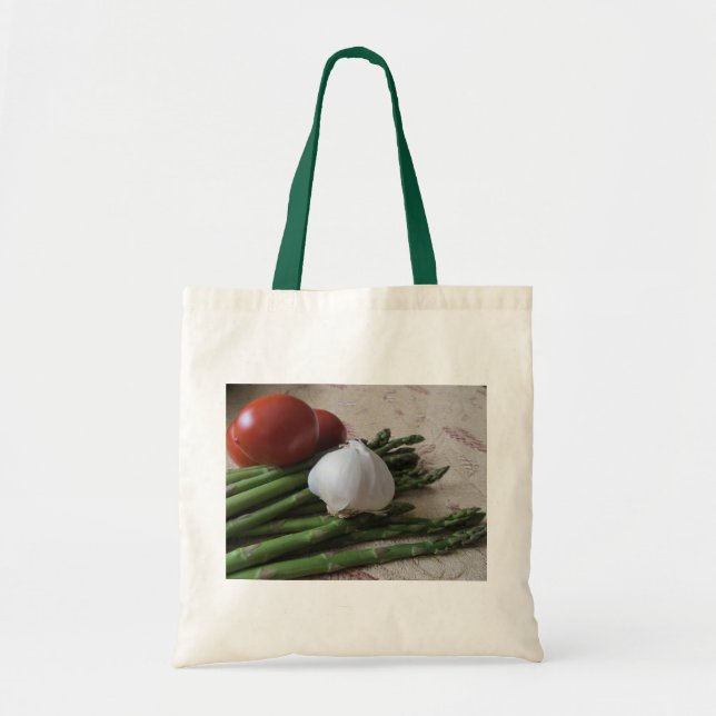 Tote Bag Budget Fourre-tout--Asperge, ail et tomates (Devant)