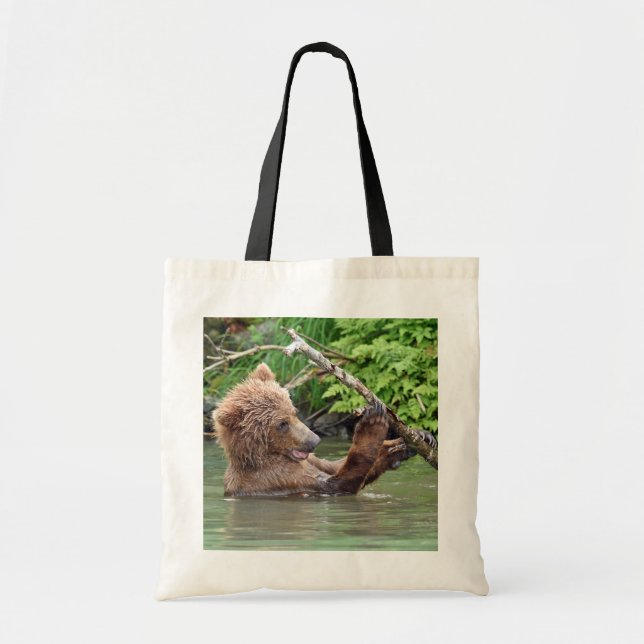 Tote Bag Budget Fourre-tout de grizzli (Devant)