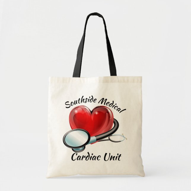 Tote Bag Budget Heart and Stethoscope Fourre-tout (Devant)