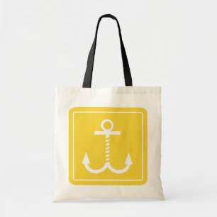 Tote Bag Budget parti Fourre-tout d'Ancres - jaune et blanc